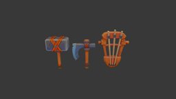 Beer & Plunder hammer, viking, lyra, weapons, gameart, axe, stylized