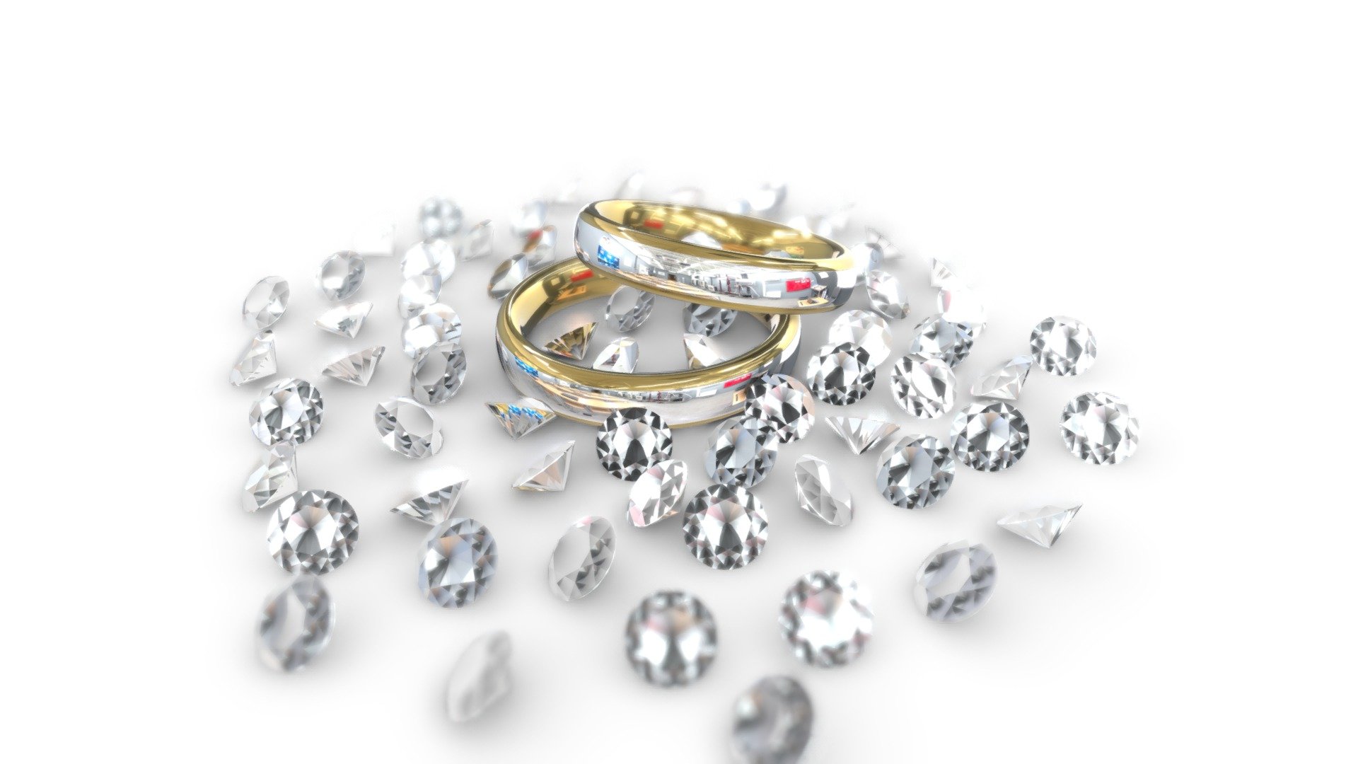 Rings and Diamonds - Rings and Diamonds - 3D model by Busanello 3d model