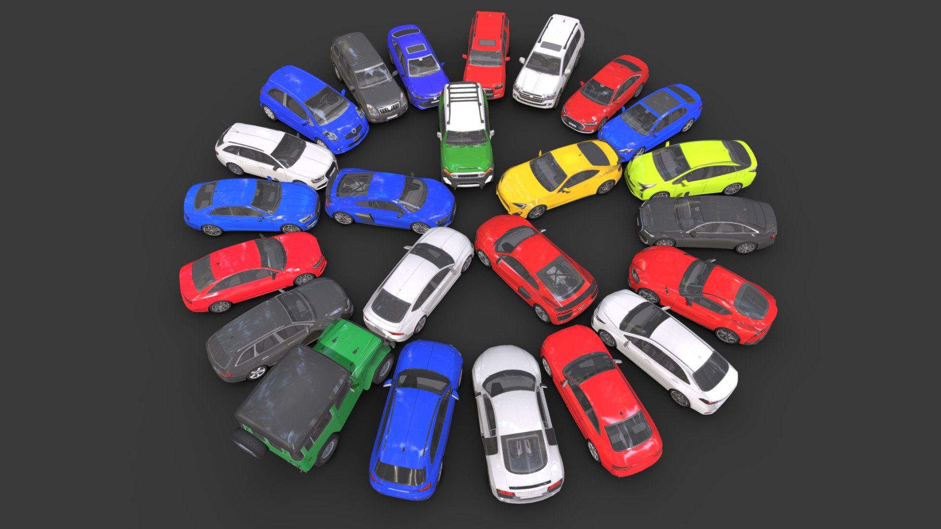 *Cars Collection 24 (Low-Poly)

*You can use all of these vehicles in your games.

*the inside of these models are designed simply so it is low_poly and it can be used for any game.

*Low poly

*24 models

*Average poly count:15/000 tris.

Textures size : 2048 * 2048 (BMP)_10241024(bmp)_512*512(bmp)

*Textures High Quality

- - - - - - - - - - - - You Can make 3d models by yourself - - - - - - - - - - - -
- - - - - - - - - - - - - - but spent time will cost dearer - - - - - - - - - - - - -
 - Cars Collection 24 (Low-Poly) - Buy Royalty Free 3D model by Sidra (@Sidramax) 3d model