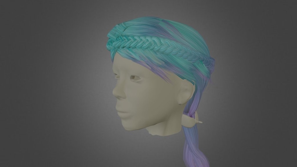 test hair to see if im good enough to make hair - hair wip v4.0 - 3D model by captnpower 3d model