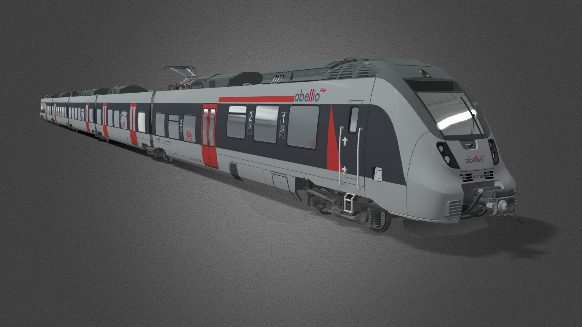 Bombardier Talent 2 in Abellio Rail Mitteldauschland livery. This model was originally made as an asset for the game Cities: Skylines. There are simplifications to the texture and model to keep it optimised for the game.

This model includes a 5-car variant of the Talent 2.

Available formats: Blender (.blend), Wavefront OBJ (.obj), Autodesk FBX (.fbx), STL (.stl)

Model made in Blender 3.0 - Talent 2 (Abellio) - Buy Royalty Free 3D model by Nostrix 3d model