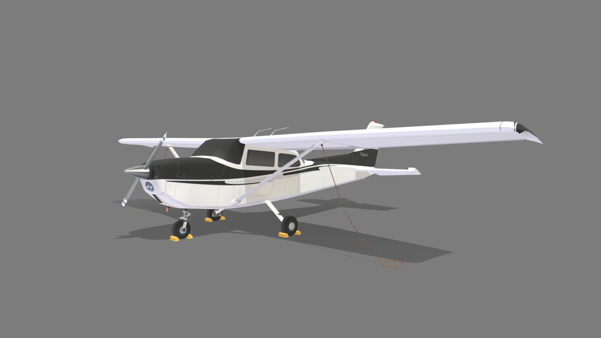 The Cessna 172 started life as a tricycle landing gear variant of the taildragger Cessna 170, with a basic level of standard equipment. In January 1955, Cessna flew an improved variant of the Cessna 170, a Continental O-300-A-powered Cessna 170C with larger elevators and a more angular tailfin.

The model comes with a blank layered texture, providing a clean slate for customization. 

this is a static, non rigged, non animated, Lowpoly mesh, 2048 psd template layered texture, for MSFS or XPlane Scenery Airport development , standard materials, enough detailed just to be seen as part of an scene without consuming GPU resources

thanks for looking! dont forget to check my other models - Cessna Skyhawk C172 Static Low Poly - Buy Royalty Free 3D model by Hangarcerouno 3d model