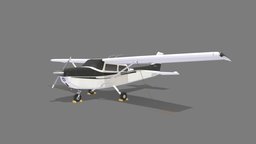 Cessna Skyhawk C172 Static Low Poly historic, airplane, scenery, private, airport, simulator, aircraft, ga, cessna, static, fsx, skyhawk, xplane, texturedmodel, lowpoly, gameasset, flightsimulator, p3d, msfs