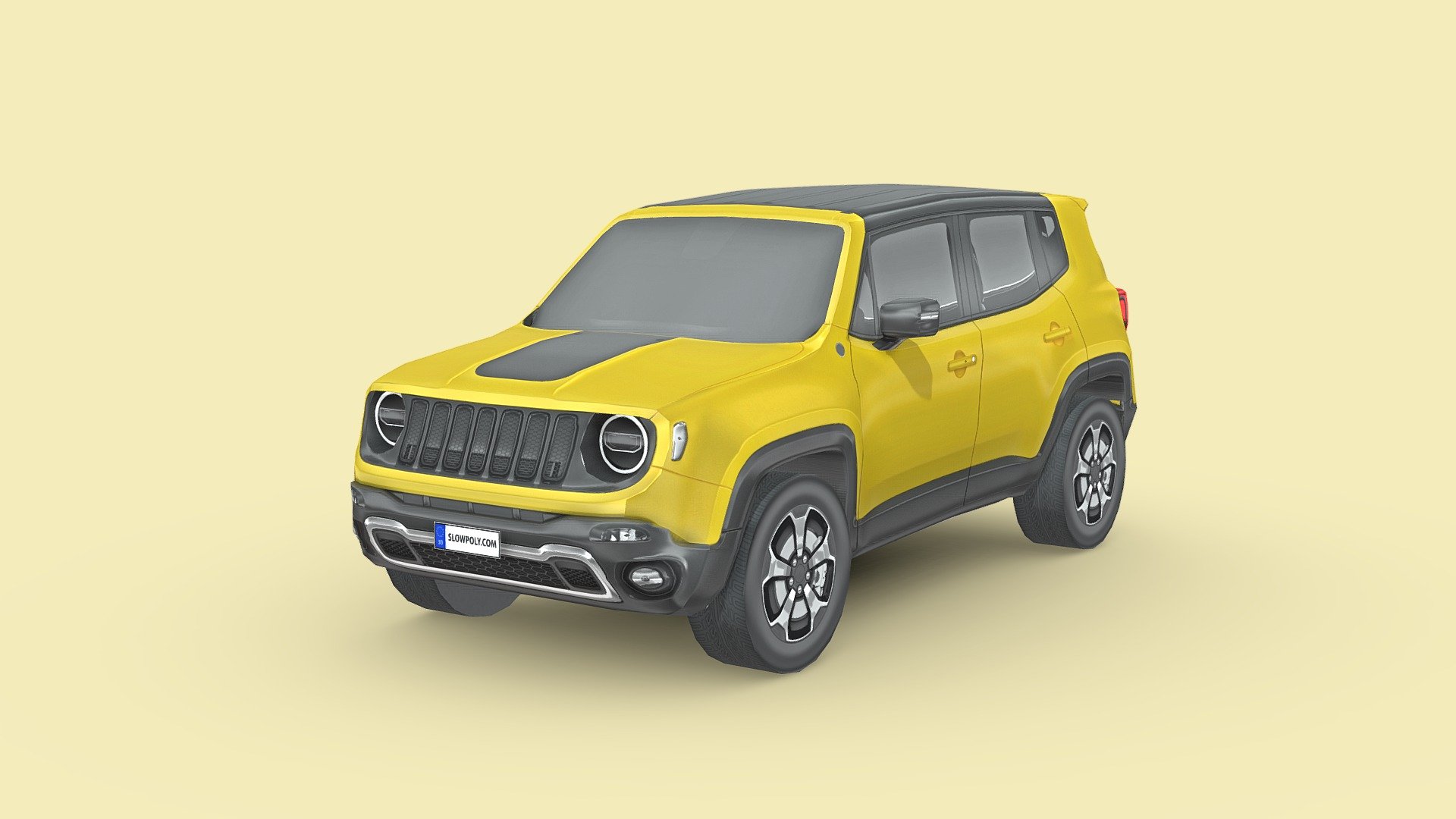 Perfect low poly car asset for you. 4000px textures, and included PSD file so you can easily change the color! - Jeep Renegade 2019 - Buy Royalty Free 3D model by slowpoly 3d model
