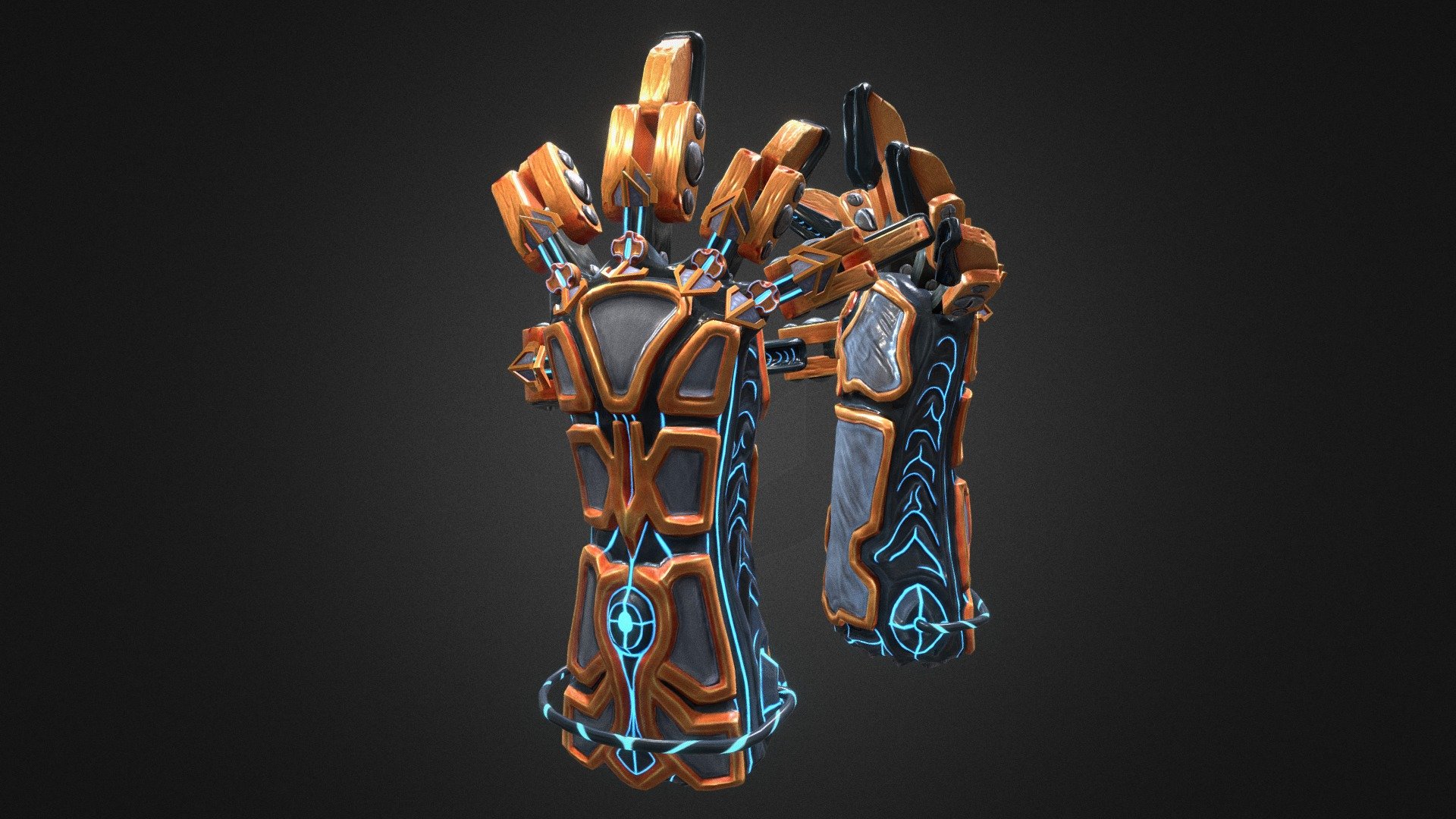 Piece of armor for your hands. Made with Blender. All textures baked in one map. Do it for Fun hope you liked 3d model