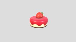 Prop209 Strawberry Cheesecake food, fruit, cake, prop, cupcake, sugar, birthday, sweet, dessert, jam, bakery, cheese, strawberry, cady, cheesecake, cartoon