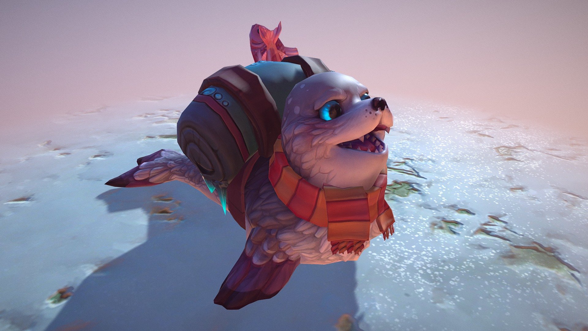 Courier for Dota 2 created by Shaylyn Hamm and myself. I did rigging &amp; animation, she did modeling &amp; texturing. It was accepted by Valve and put for sale in the first Frostivus 2018 treasure!  Don't forget to check out the animation list, there's a handful in there! For reference, most of these are always seen from a top-down perspective, at 30-ish degrees.

This is a rework of the initial submission from a year ago. A lot of things were updated: the design was changed, the materials significantly upgraded, and the animations were not only modified to account for the model changes, but also polished; I also used the opportunity to add a new flying idle rare animation.

The animations here on Sketchfab differ very slightly from the final in-game version. (Most notably the front flippers in the ground idle.)

The older version can be found here if you wanna try and spot the differences :)

https://sketchfab.com/models/808282cd1bc14a3094f18b25e763ad3e - Serac the Seal (2018) - 3D model by Maxime Lebled (@maximelebled) 3d model