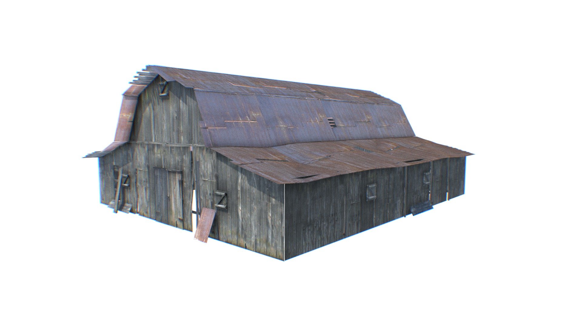 Big Old Farm House 3D Model - Big Old Barn - Buy Royalty Free 3D model by Omni Studio 3D (@omny3d) 3d model