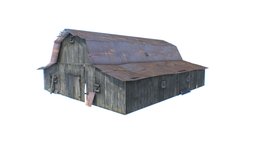 Big Old Barn wooden, barn, farm, old, game, lowpoly, house, building