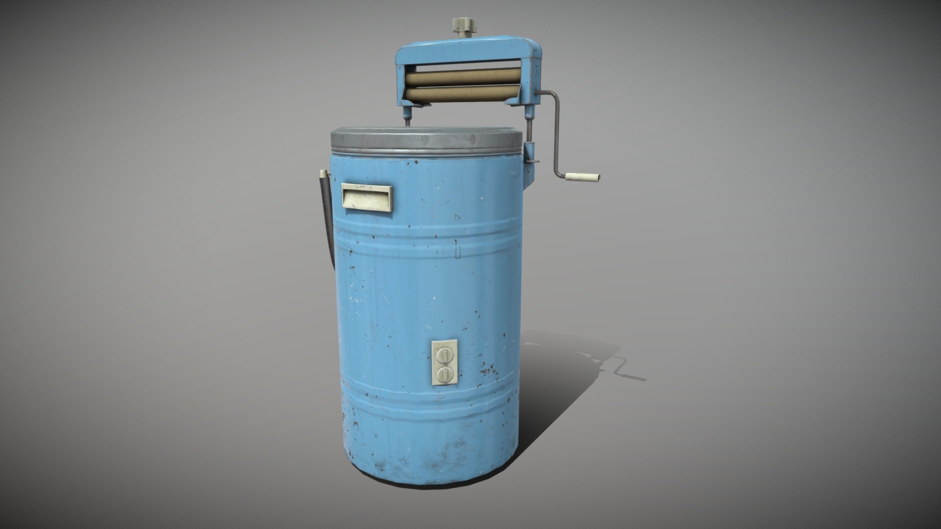 Low poly model of an old washing mashine with PBR materials 

Including OBJ, FBX, BLEND formats 

Tris 5832 

Texture size 2048x2048; 4096x4096 

With Albedo, Specular, Normal, Metallic, Ambient Occlusion texures in dirt and clear variants 

Tiff, JPG 
 - Soviet wasing mashine - Buy Royalty Free 3D model by Moon_Studio 3d model