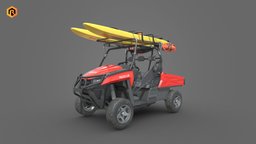 Lifeguard Vehicle WIth Buoys And Boards buggy, action, help, ocean, sand, safety, beach, medic, rescue, lifeguard, baywatch, rescue-vehicle, paramedic, vehicle, car