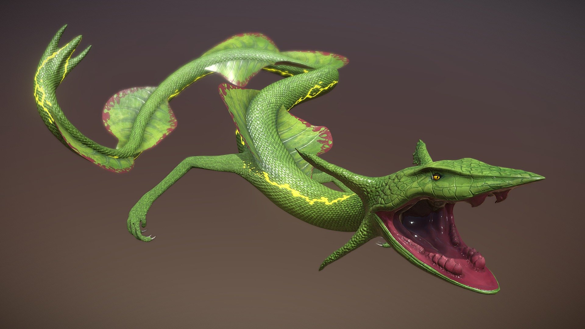 Here's the sky high Pokemon Rayquaza, another take on @arvalis &lsquo;s incredible realistic Pokemon series. This one really pushed me to try some things I haven't done before and I had a ton of fun making it! - Realistic Rayquaza - 3D model by Chase Morello (@ChaosAnimations) 3d model