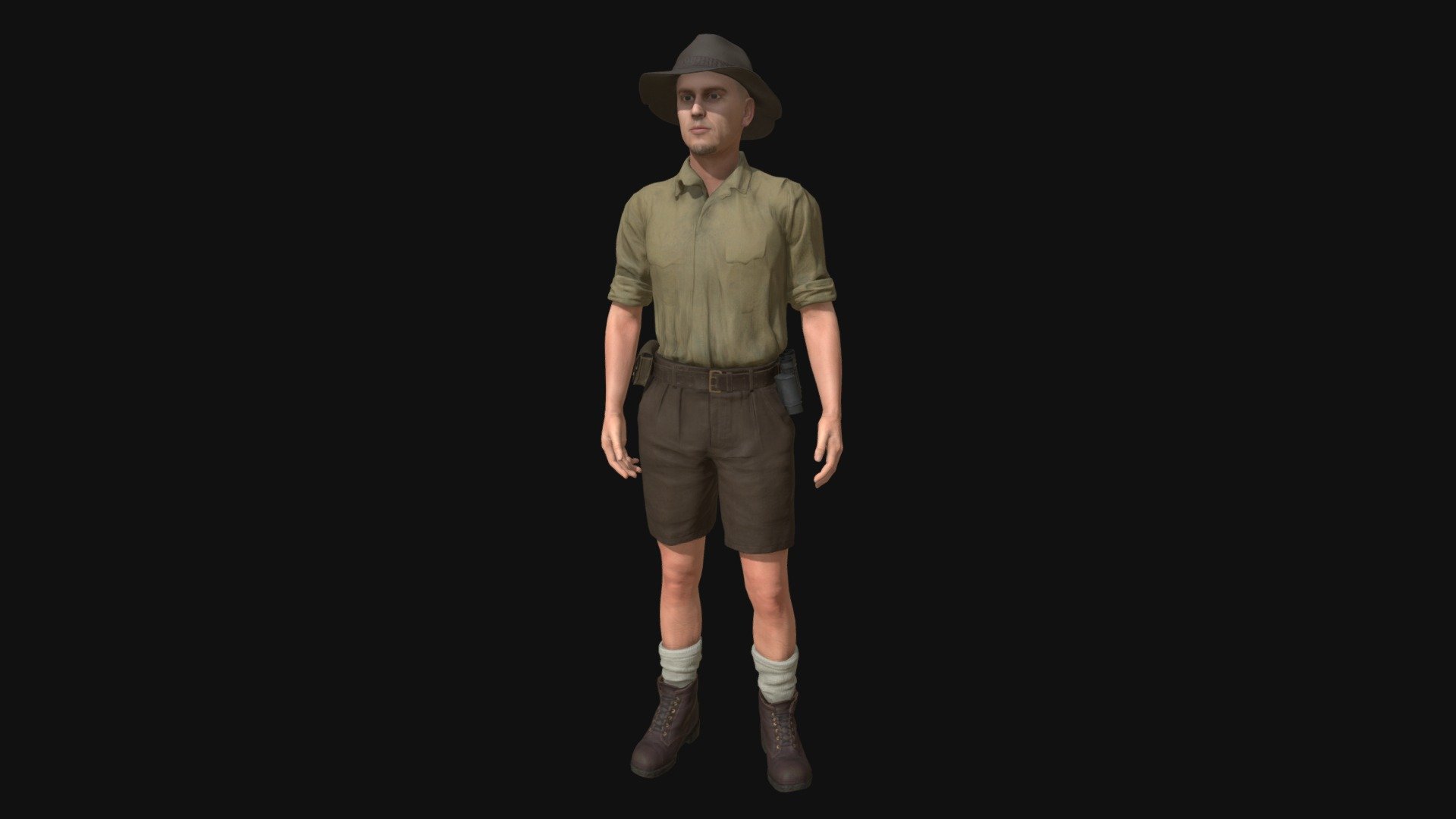 Explorer (Guide):

-

3d Game Ready Explorer Character.

-

High quality 3d Explorer (Guide).

-
A pose with Rigg, with high definition textures 3d model