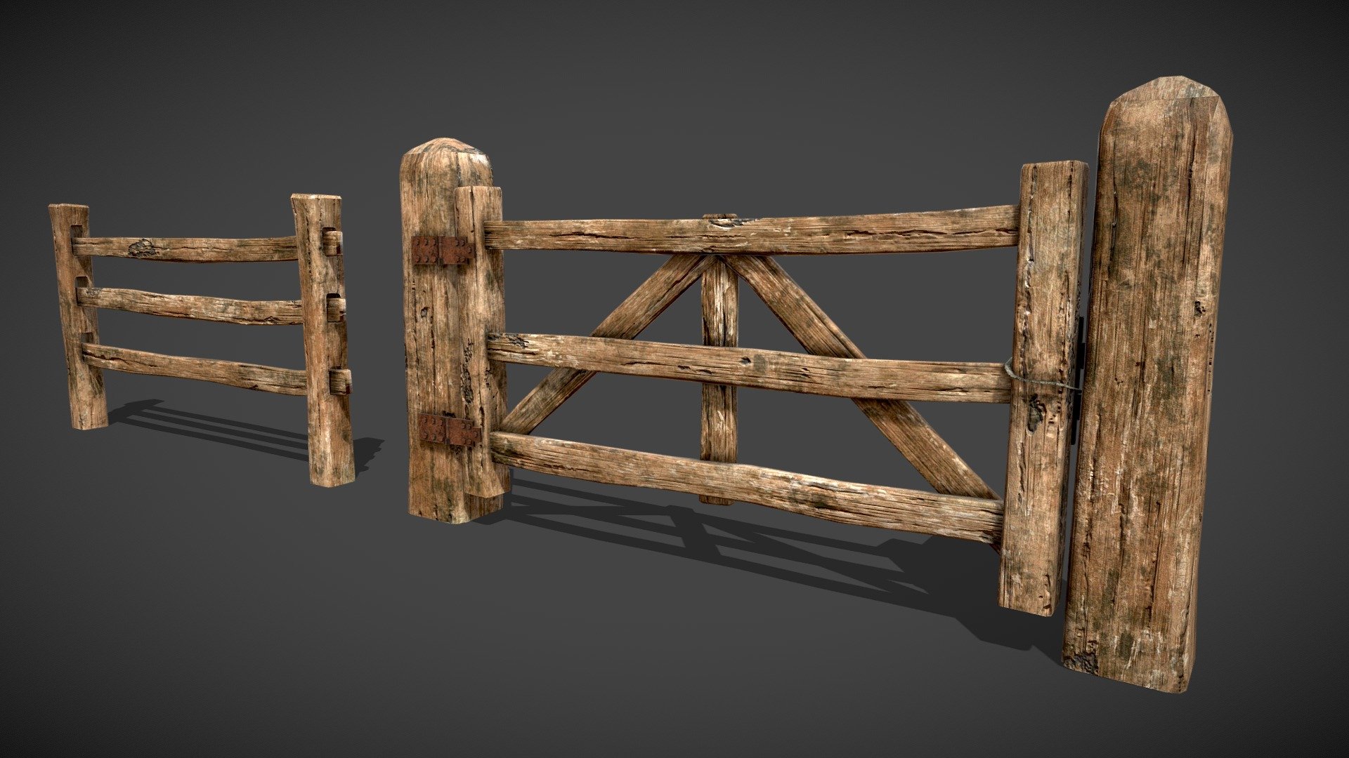 Features:




Low poly.

Game ready.

Optimized.

All pieces are separated and nomed.

Easy to modify.

Modular

All formats tested and working.

Textures included and materials applied.

Textures PBR 2048x2048 MetalRough and SpecGloss.
 - Old Wood Fence - Buy Royalty Free 3D model by Elvair Lima (@elvair) 3d model