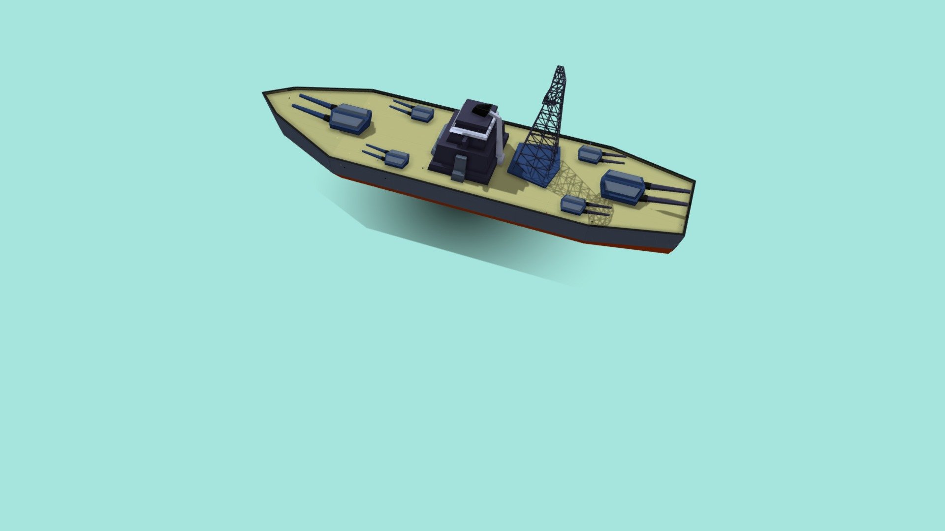 battleship low polly - 3D model by nulli2001 (@nulli20011) 3d model