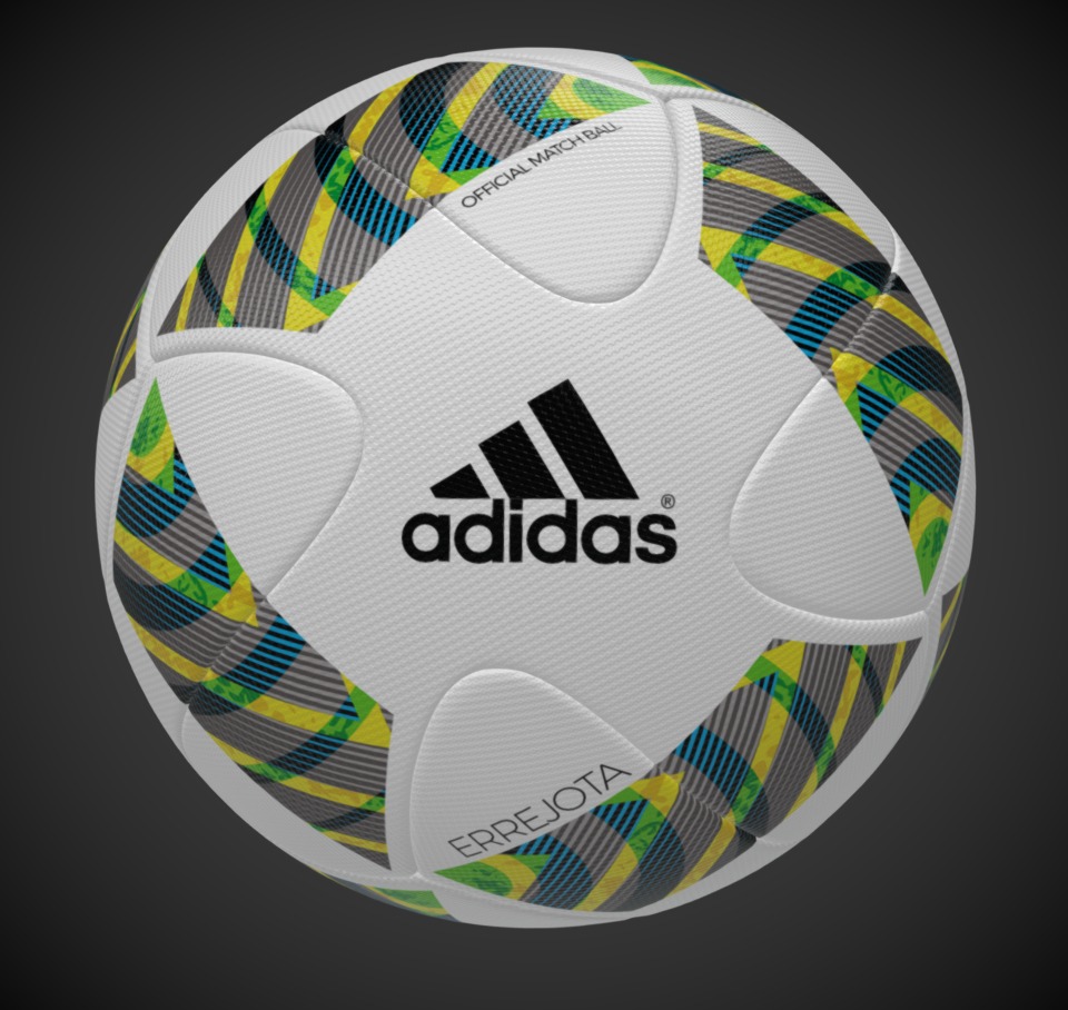 3d model of the Official match ball for the Rio 2016 Olympics  Available to buy: -link removed- - Adidas Errejota Football - 3D model by LSozzo (@shared3d) 3d model