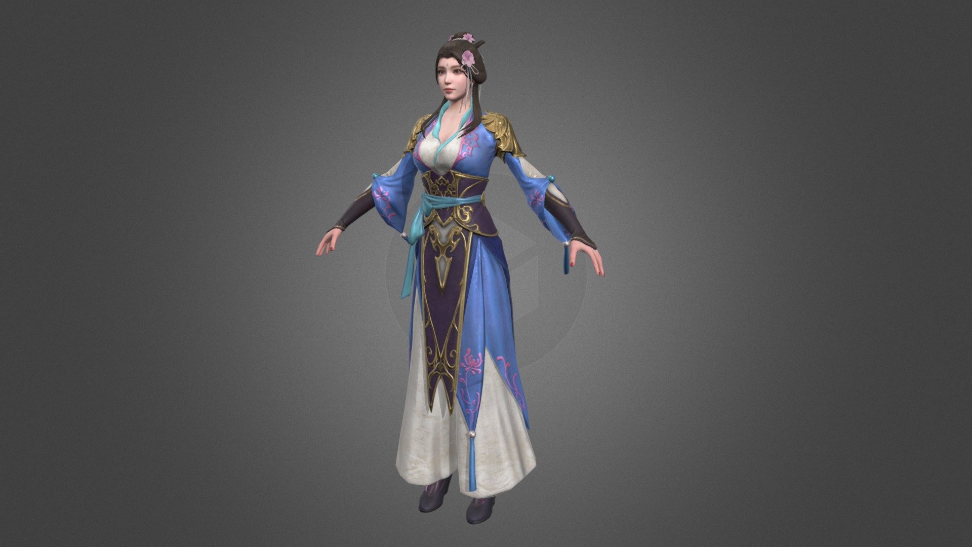 Sangokushi style Outsourced production of game characters - Game character production - 3D model by MichelleYang513 (@vita513) 3d model