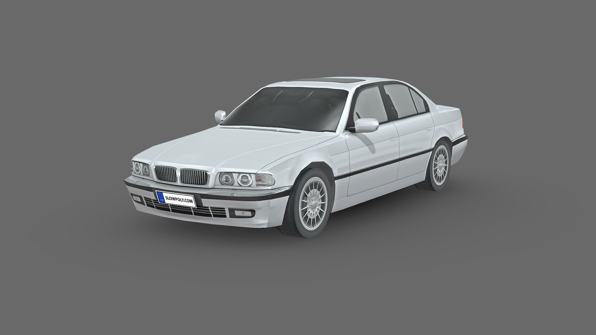 Perfect low poly car asset for you. 4000px textures, and included PSD file so you can easily change the color! - BMW 7 Series 1999 - Buy Royalty Free 3D model by slowpoly 3d model