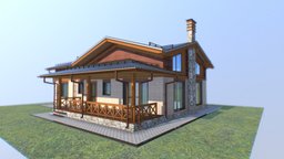 PR01 07 21 Cottage project project, cottage, gaming, villa, architect, development, residence, vr, ar, virtualreality, virtual-reality, architecture, game, 3d, art, model, design, house, home, download, highpoly