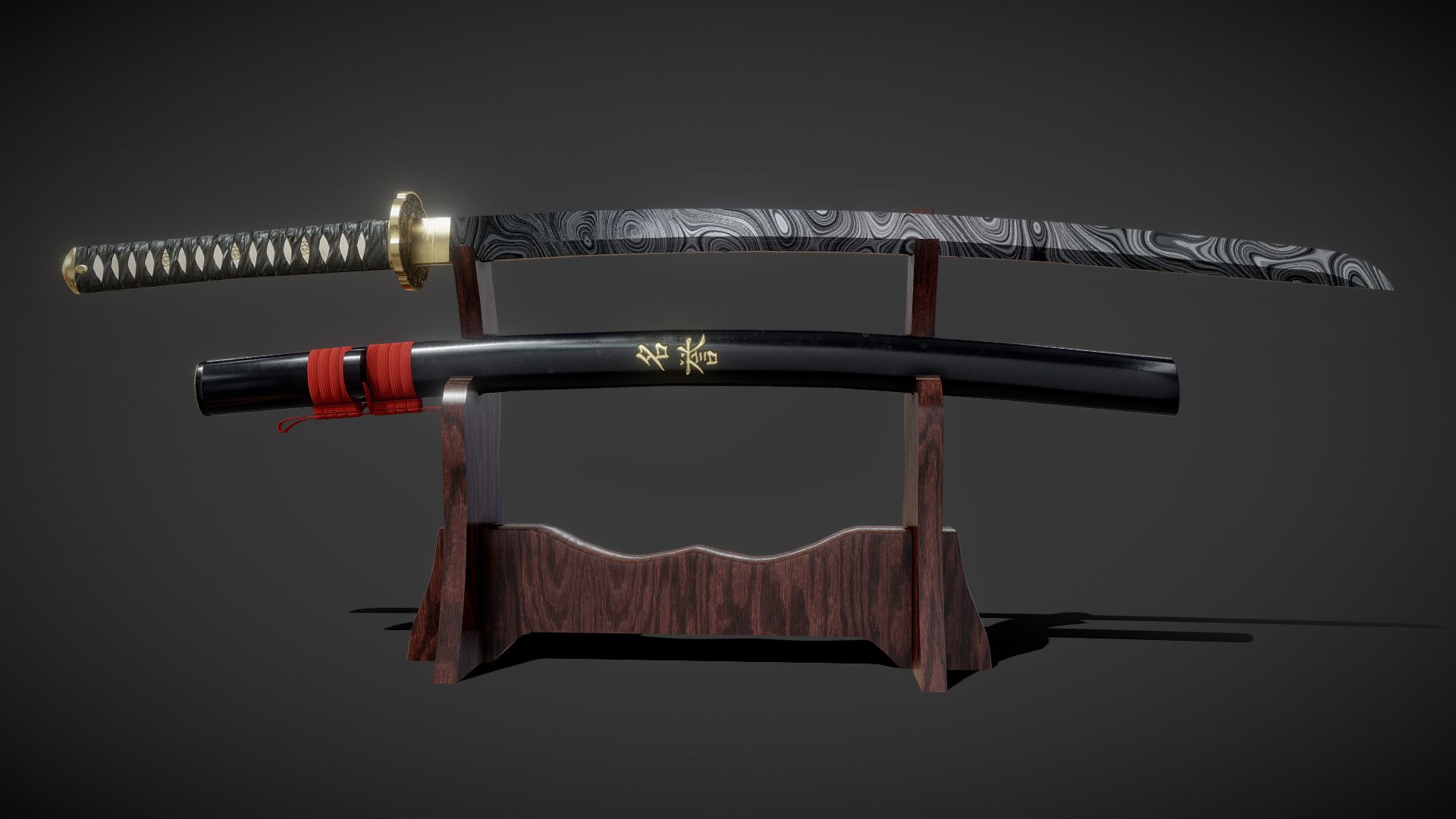 Textures at 2048x2048

Katana: 2976 polys and 2993 verts.

Scabbard: 2196 polys and 2237 verts.

Rack: 1360 polys and 1370 verts.

The RaR file contains the FBX files and 2 folders for unity5 and unreal4 textures.

RaR file size : 9MB 3d model