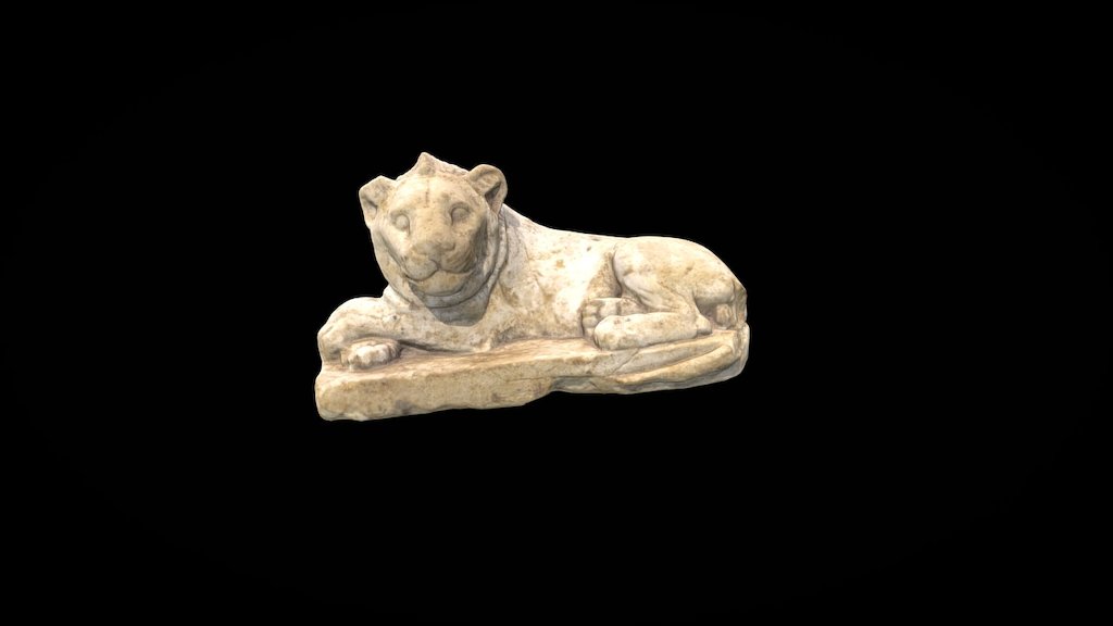 Limestone statuette of a lion in repose. Greco-Roman era (University of Memphis inv. no. 1990.1.31).

Bibliography
Kurth, Alison. A Study of a Relaxed Recumbent Lion Statue in the Institute of Egyptian Art and Archaeology at the University of Memphis 1990.1.31, M.A. thesis in Egyptian Art, University of Memphis (2007).

3D model by J.A. Roberson (2017) - Lion in repose - 3D model by IEAA (@joshuaaaronroberson) 3d model