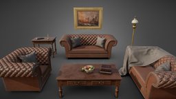 Victorian Sofa Set victorian, cushion, sofa, leather, armchair, vintage, unreal, painting, pack, lounge, antique, collection, blanket, furniture, realistic, old, chesterfield, game-ready, coffee-table, game-asset, oil-lamp, side-table, fruit-bowl, asset-pack, victorian-furniture, oldprop, unity, low-poly, blender, chair, substance-painter, victorian-props
