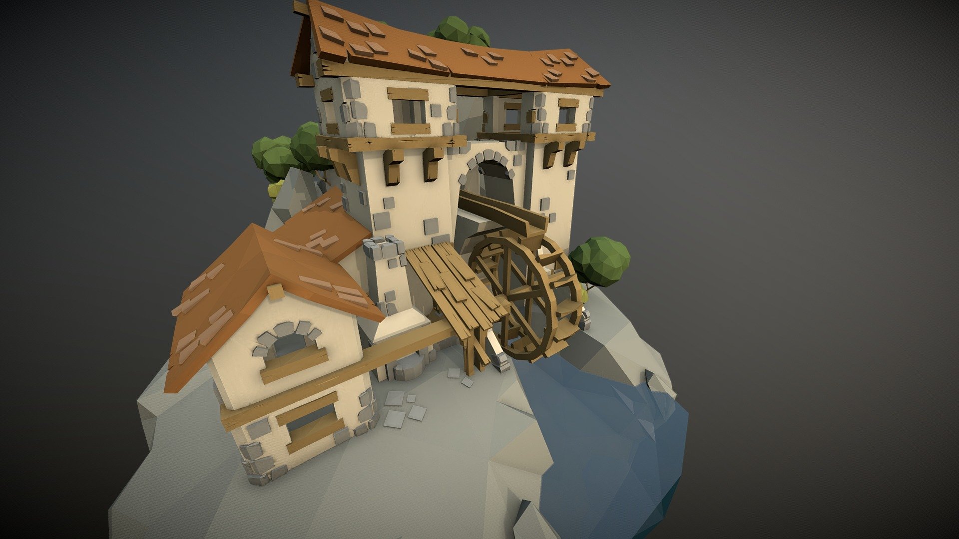 Entry for Medieval Contest. 

I recently added an animation to the water wheel which you can view here.

https://sketchfab.com/models/9651320b057f415a9188279b82f9be78 - Medieval Times - Blacksmith's Workshop - 3D model by Zenchuck 3d model