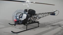 Helicopter Bell 47 substance-painter-2, photoshop, blender3d, helicopter