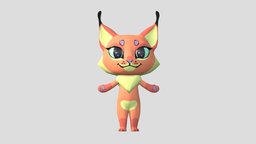 cartoon lynx cat, orange, lynx, paws, blender, free