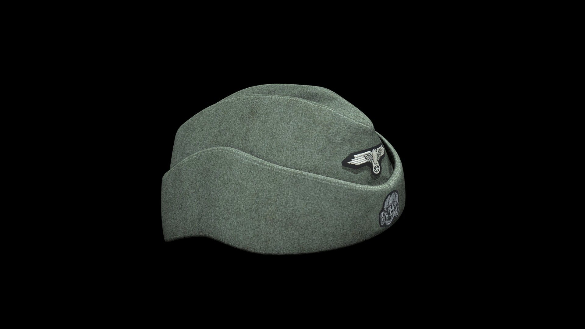 Waffen SS M40 Overseas Cap made in blender and textured in Substance Painter 3d model