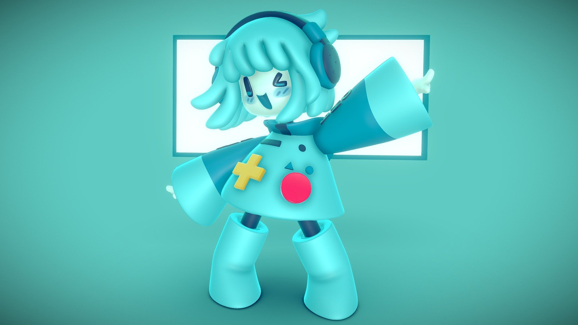 Heyy! I really  loved tthis bmo desing!
based from @RealDazzen redesign of BMO. 
and @momoiiroo &lsquo;s fan art   - BMO from adventure time Dazzen's Redesign - 3D model by Gabrielgt16 3d model