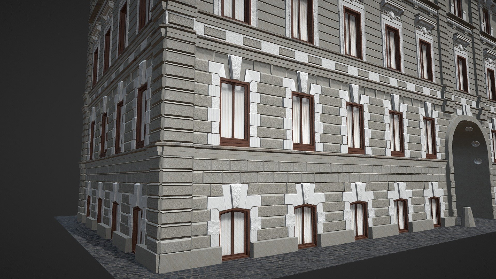 A random building from Saint-Petersburg - Download Free 3D model by Yuliya (@yuliay) 3d model
