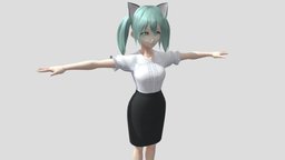 【Anime Character】Female005 (Unity 3D)