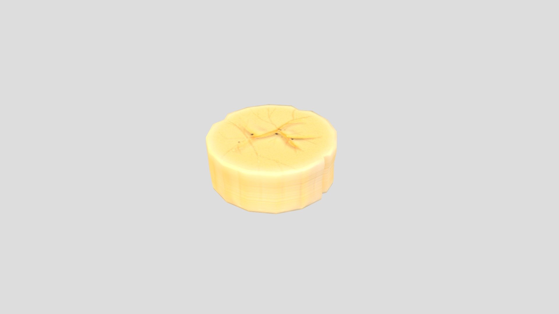 Banana Slice 3d model.      
    


File Format      
 
- 3ds max 2021  
 
- FBX  
 
- OBJ  
    


Clean topology    

No Rig                          

Non-overlapping unwrapped UVs        
 


PNG texture               

2048x2048                


- Base Color                        

- Normal                            

- Roughness                         



318 polygons                          

318 vertexs                          
 - Banana Slice - Buy Royalty Free 3D model by bariacg 3d model
