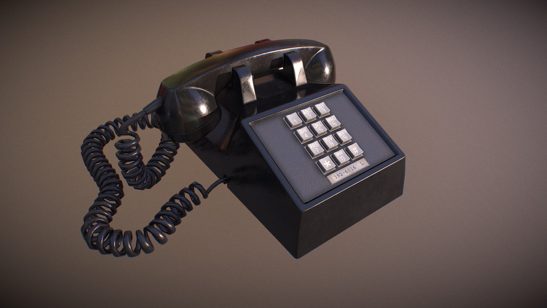 80's telephone. Made in Blender 3d model