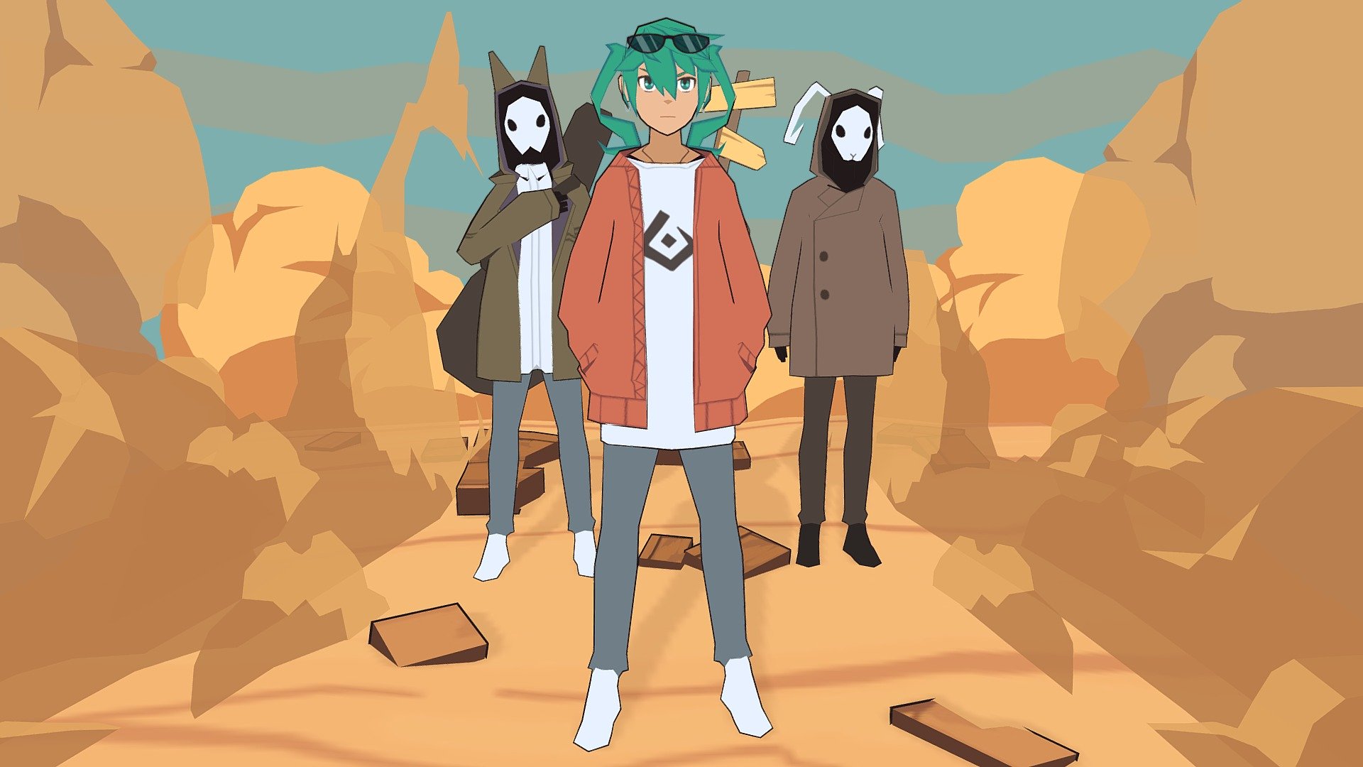 Some low poly fanart based on the music video Sand Planet feat Hatsune Miku. Wanted to try making  a few &lt; 1000 poly models and get in some background practice as well 3d model