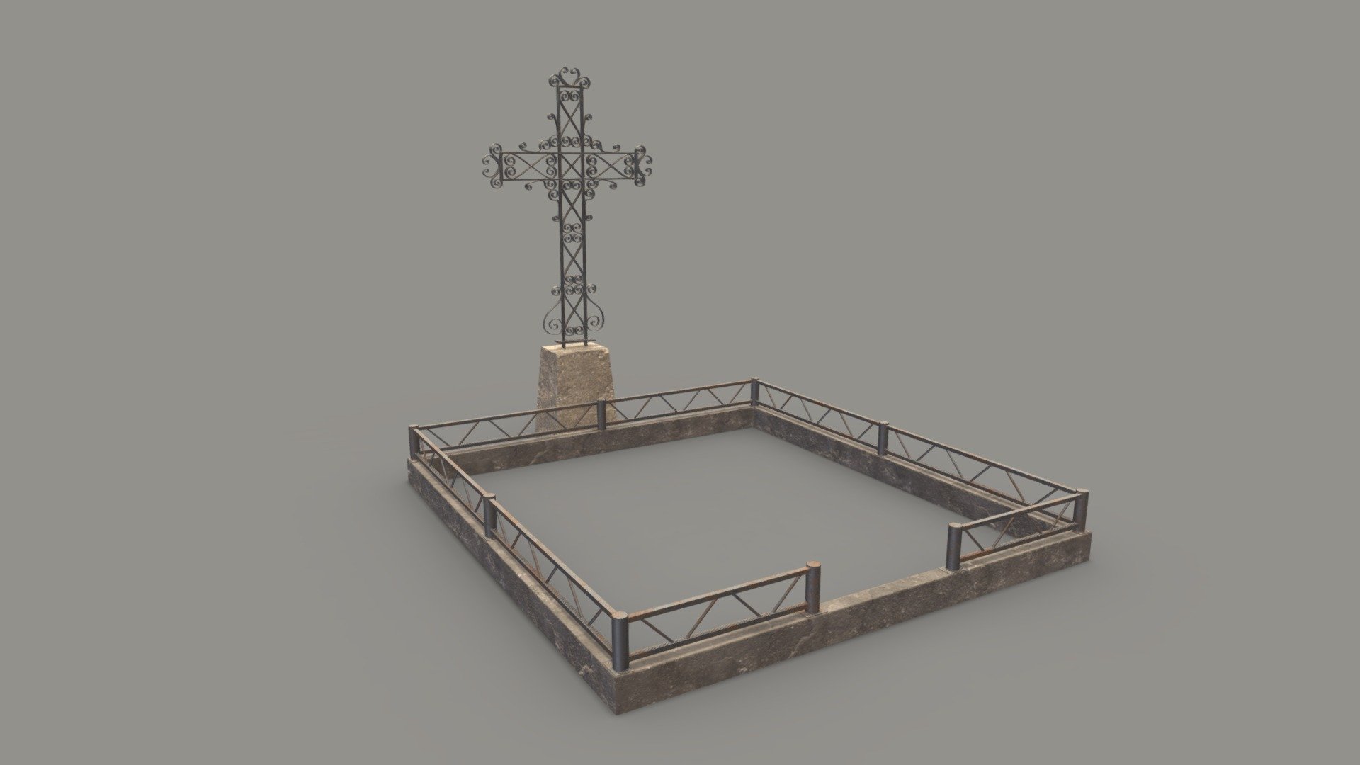 Fenced Grave With Ornate Cross - a small pack of an old grave with an ornate metal cross and old grave fence typically seen in old eastern European graveyards.




Inclued 2 meshes.

Models are low and mid poly.

Models are Game-Ready/VR ready.

Models are UV mapped and unwrapped (non overlapping)

Assets are fully textured, 2048x2048 .png’s. PBR

File Format: .FBX
 - Fenced Grave With Ornate Cross | Game Assets - Buy Royalty Free 3D model by PropDrop (@PropDrop.xyz) 3d model