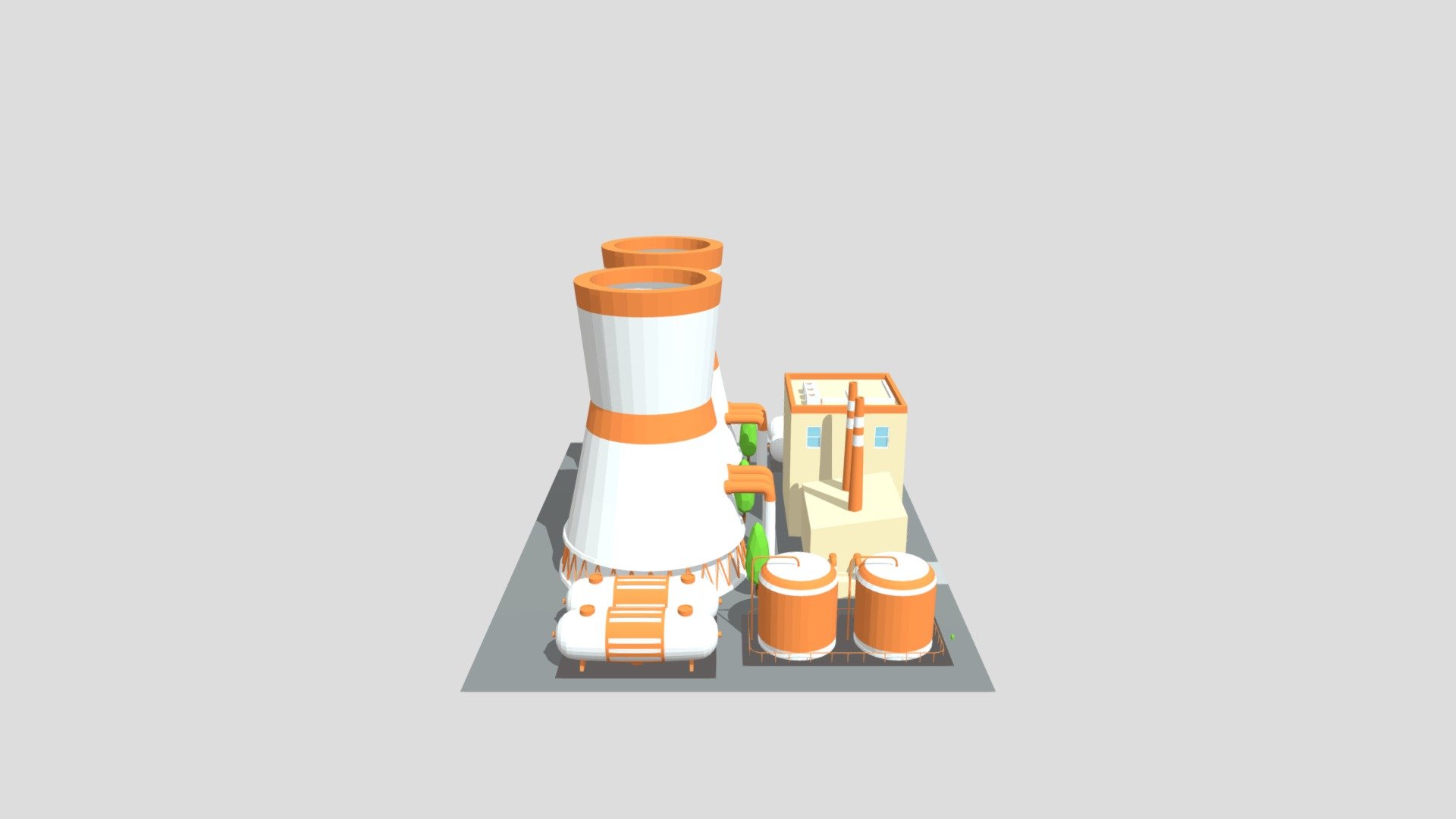 Low Poly Power Plant - 3D model by sketchymcfab 3d model