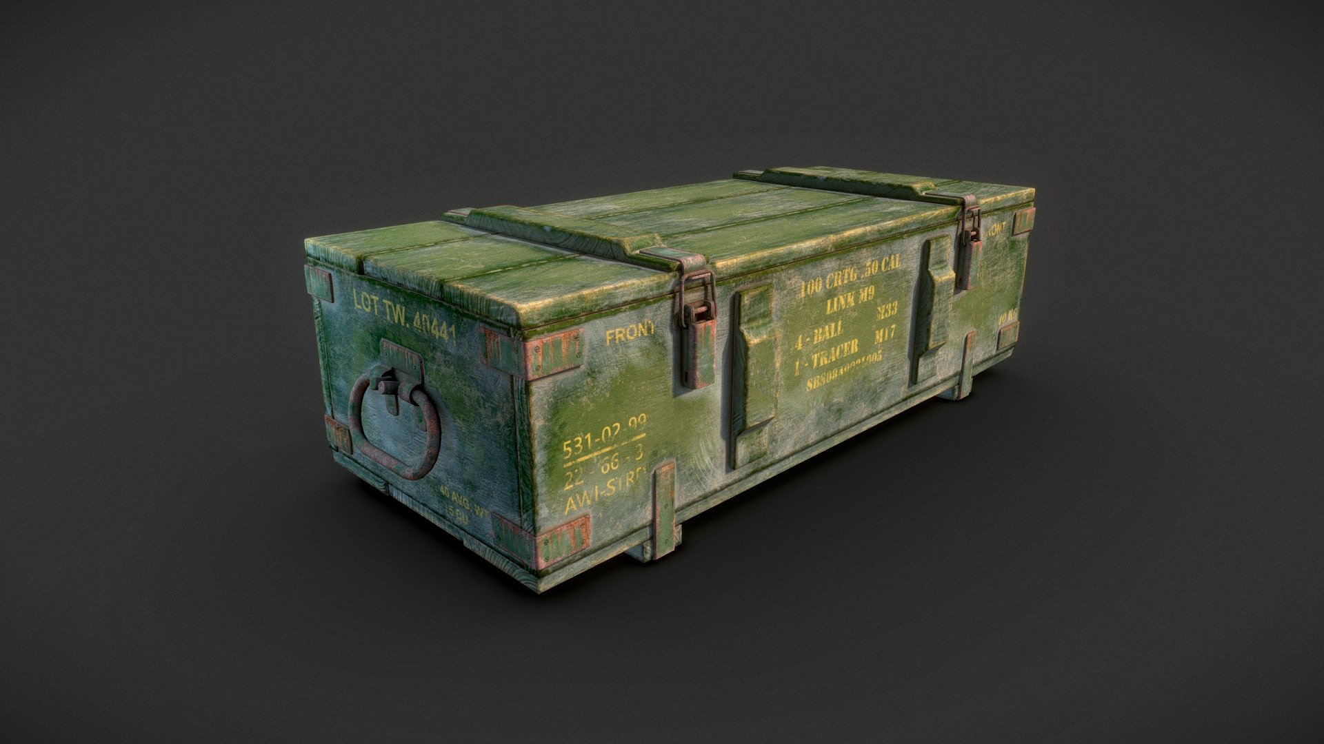 Classic Ammo Wodden Box

Includes .fbx with the low poly model.
Includes .blend with the high poly model.
Includes final textures 3d model