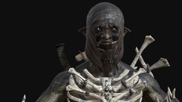 SkiOrc4 beast, rpg, orc, unreal, mutant, scout, ork, skinny, berserker, mordor, character, unity, game, pbr, low, poly, monster, fantasy, rigged