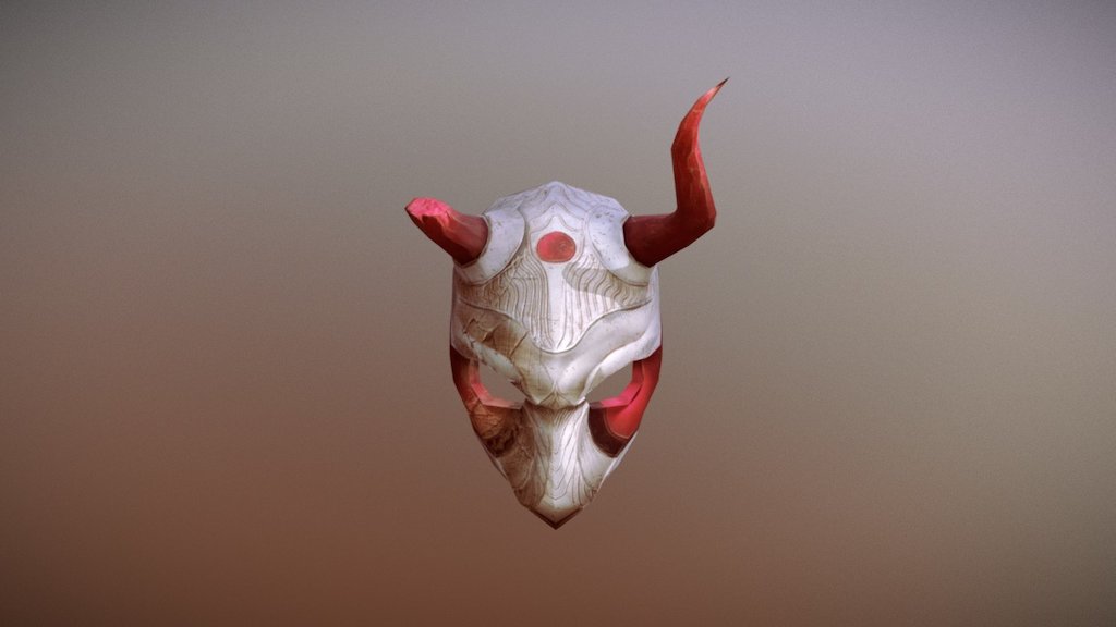 An original design samurai mask for a character I am currently working on.  The assignment put a 500 tri limit on the low poly model 3d model