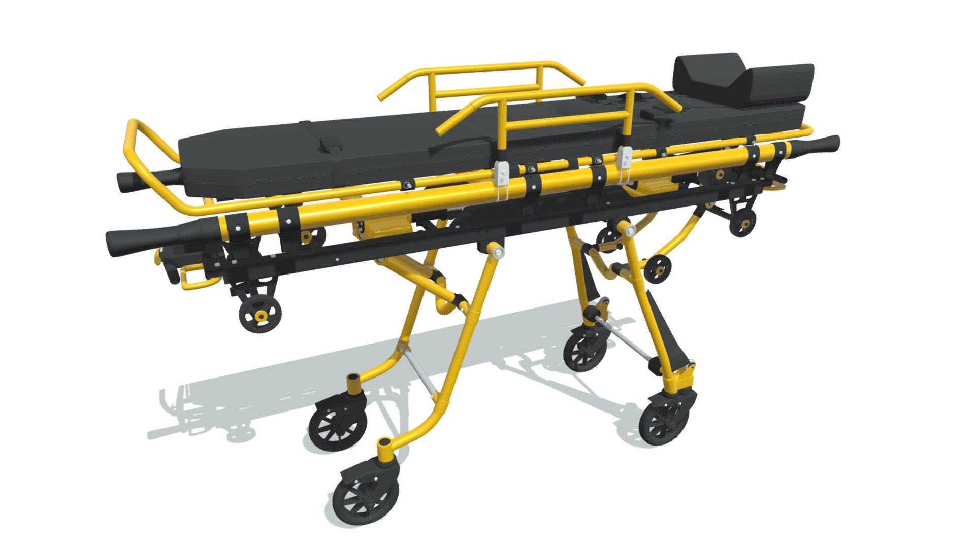 High quality 3d model of ambulance bed.
Model is high resolution and perfect for close-up detailed renders.
Colors can be easily modified.

If you need a file format that is different from what is available, please contact us 3d model