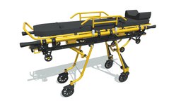 3D Ambulance Bed trolley, bed, ambulance, clinic, doctor, patient, emergency, hospital, surgery, medicine, medic, healthcare, gurney, clinical, stretcher, mobile, medical, orthope