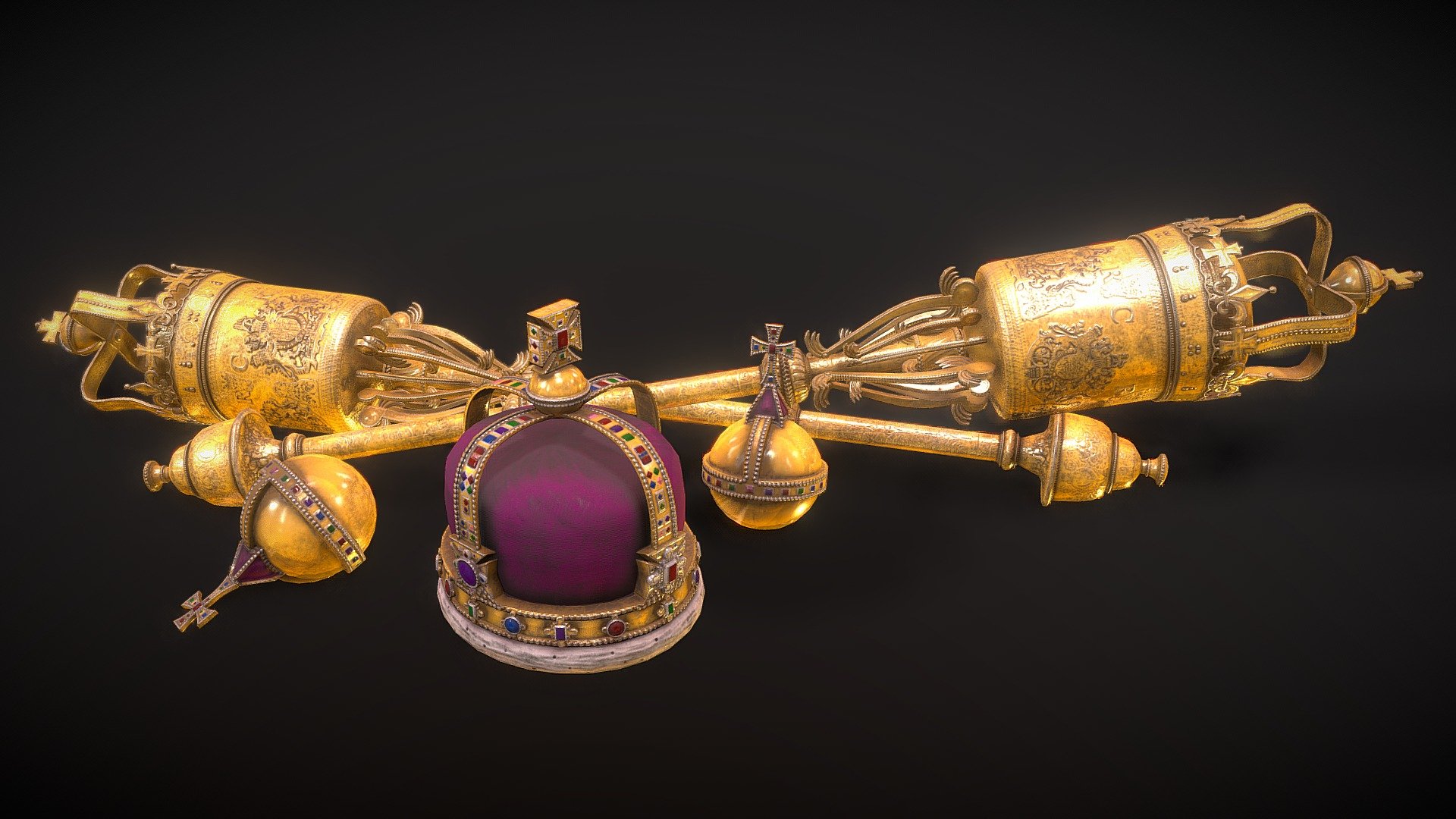 The queens jewels, created for Fallout London, a mod set in London, built in Bethesda’s Fallout 4.

Featuring the sovereign's orb, queens coronation crown and Charles II ceremonial mace. All wearable, throwable, misc items and weapons for fallout 4 3d model