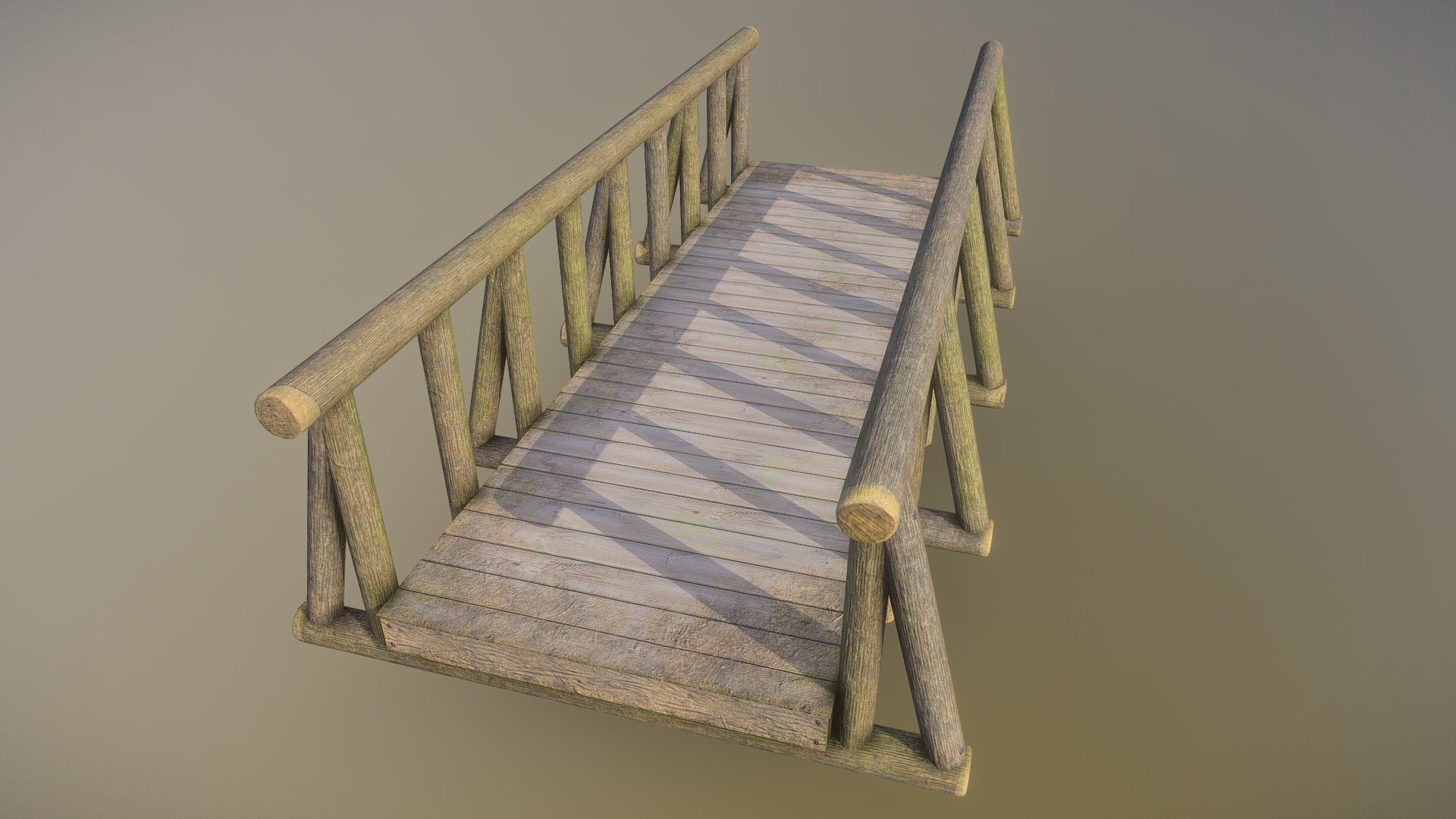 A wooden bridge I made for a current WIP nature scene in UE4. Modelled in Blender, textured in Substance Painter 3d model
