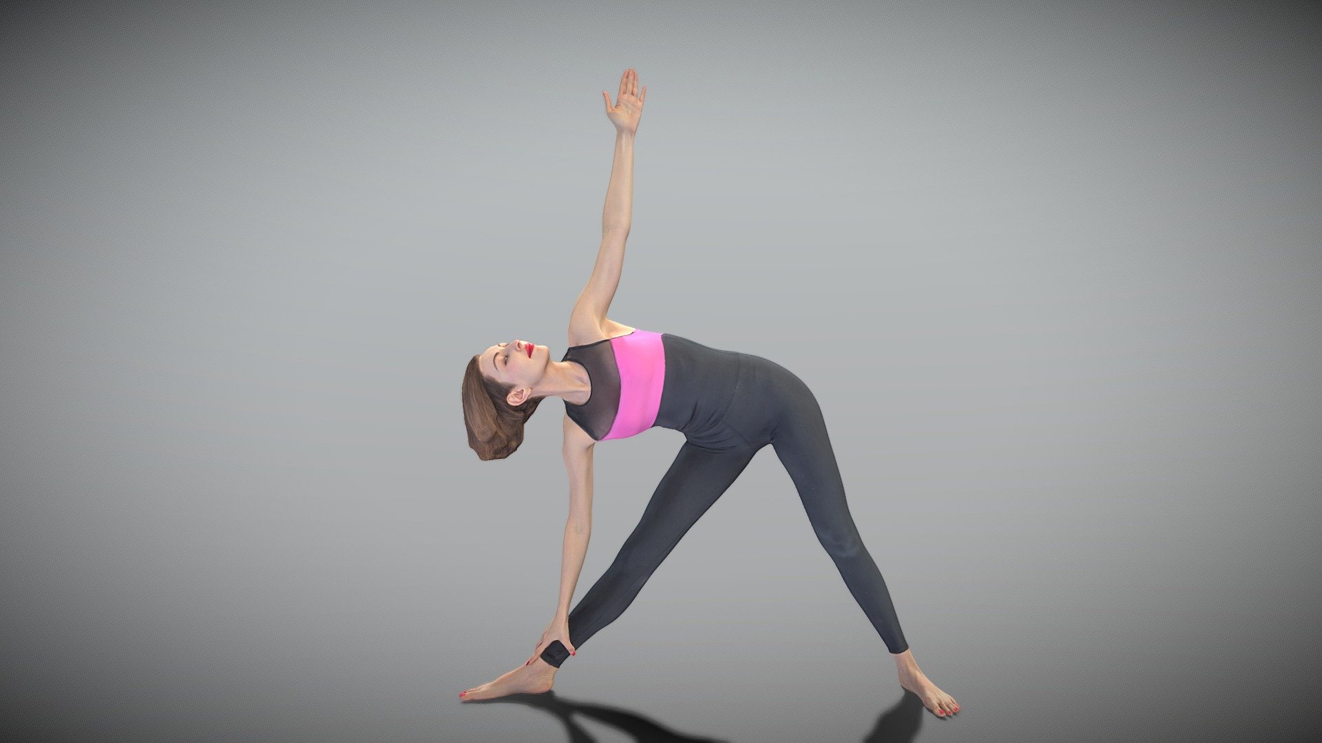 This is a true human size and detailed model of a sporty young woman of Caucasian appearance dressed in sportswear. The model is captured in casual pose to be perfectly matching various architectural and product visualizations, as a background or mid-sized character on a sports ground, gym, beach, park, VR/AR content, etc.

Technical specifications:




digital double 3d scan model

150k &amp; 30k triangles | double triangulated

high-poly model (.ztl tool with 5 subdivisions) clean and retopologized automatically via ZRemesher

sufficiently clean

PBR textures 8K resolution: Diffuse, Normal, Specular maps

non-overlapping UV map

no extra plugins are required for this model

Download package includes a Cinema 4D project file with Redshift shader, OBJ, FBX, STL files, which are applicable for 3ds Max, Maya, Unreal Engine, Unity, Blender, etc. All the textures you will find in the “Tex” folder, included into the main archive.

3D EVERYTHING

Stand with Ukraine! - Young woman doing sport exercises 425 - Buy Royalty Free 3D model by deep3dstudio 3d model