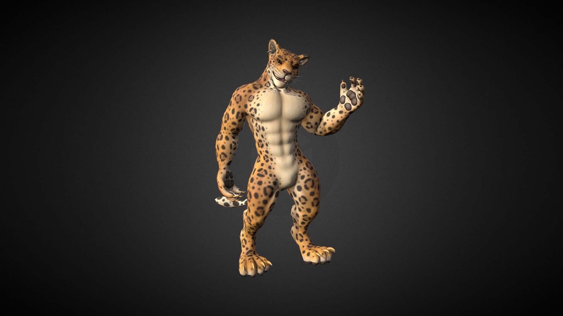 Alternate yellow/orange texture for my black jaguar VRChat avatar - Jaguar VRChat Avatar - 3D model by Kianga 3d model