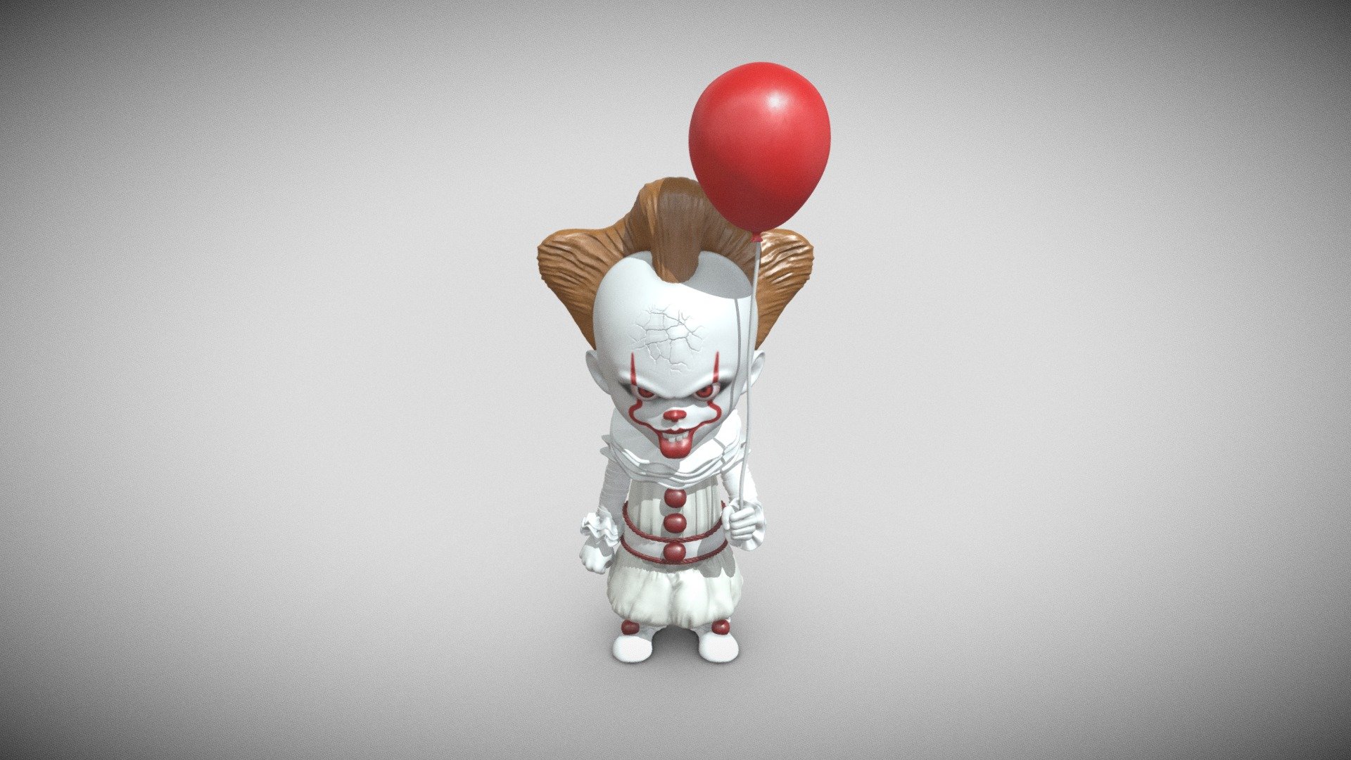 My WIP of a Pennywise character 3d model