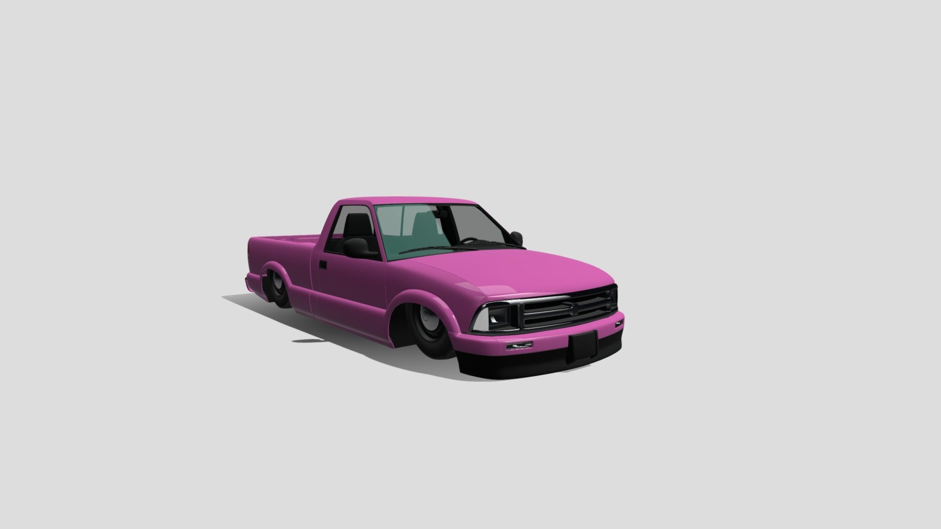 Air ride suspension puts this S-10 in the dirt 3d model