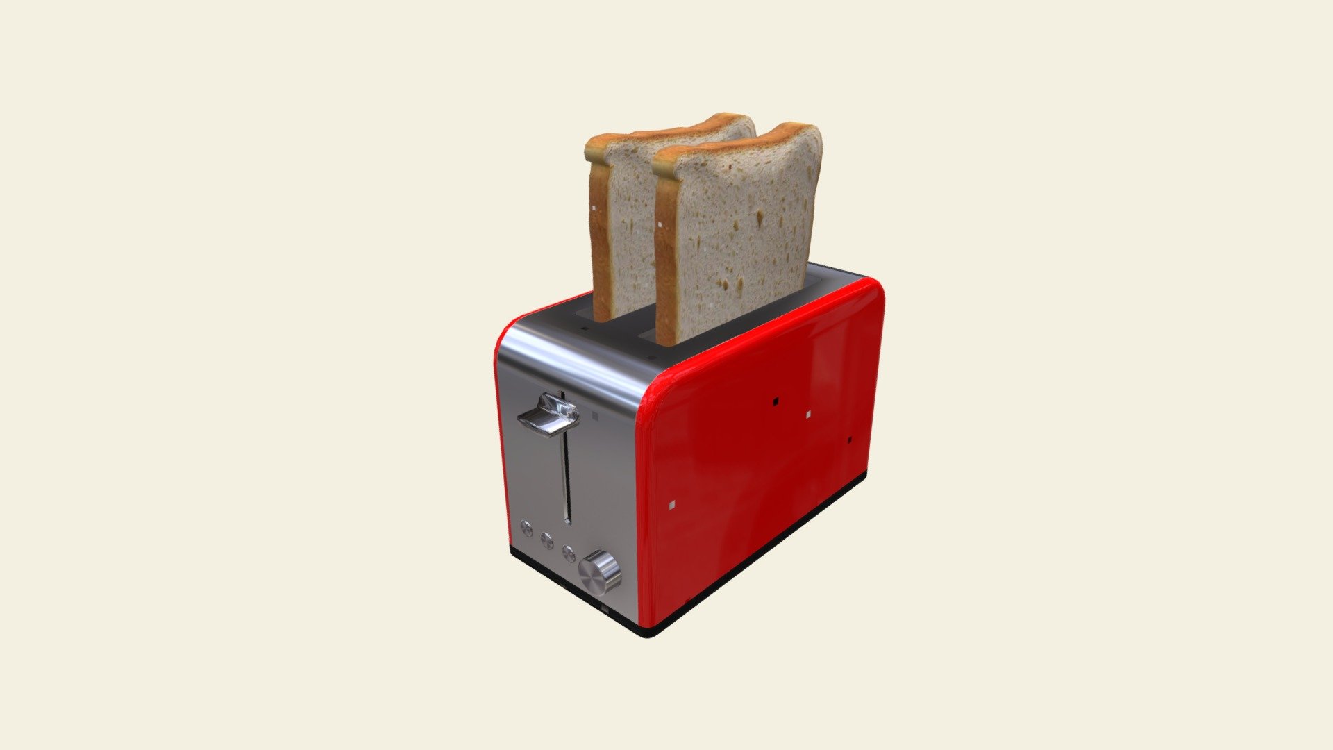 toaster baking breads 3d model